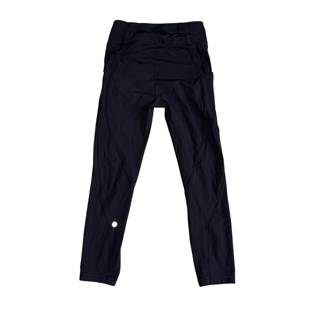 Lululemon Time To Sweat Tight Women 4 Black Excellent Pockets 25 Inch Crop - Picture 4 of 5